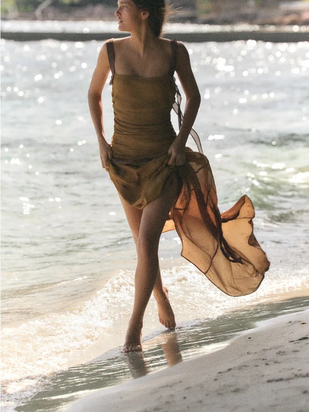 DRAPED GEORGETTE DRESS - Picture 2 of 9